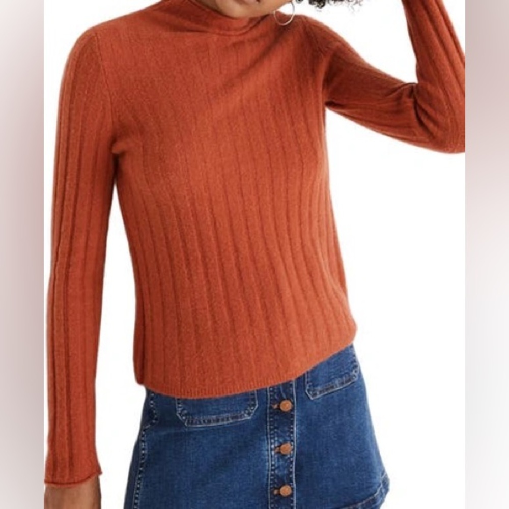 Madewell Evercrest Turtleneck Sweater in Russet